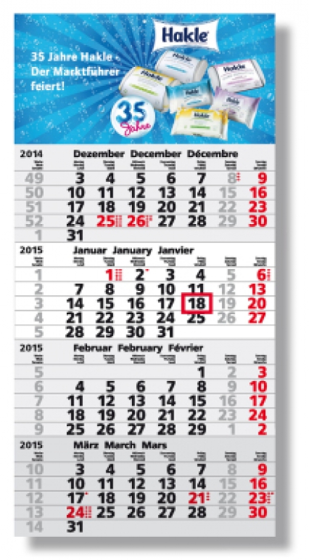 4 Monatswandkalender Mega