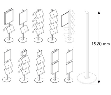 Infodisplay MultiStand, seitliche Präsentationsplatte Sizze