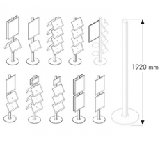 Infodisplay MultiStand, Standrohr und Tellerfuß Skizze