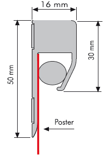 Posterschiene einseitig Detail